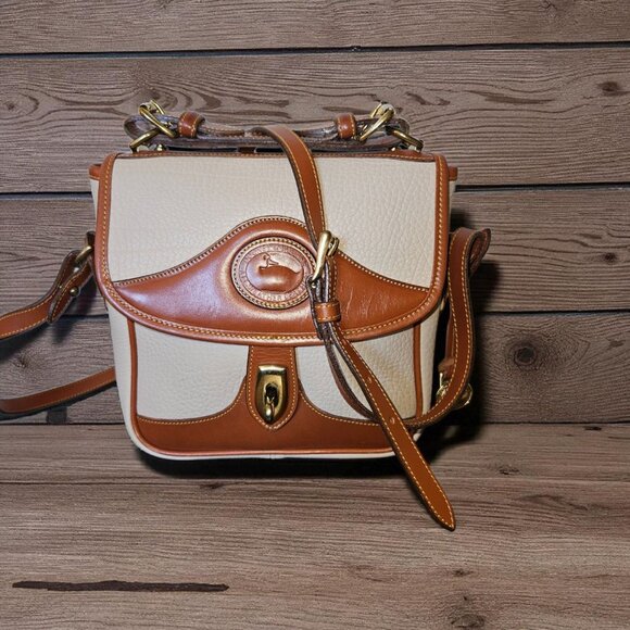 Vintage Dooney & Bourke All Weather Leather Top-Handle Satchel Crossbody USA - Picture 1 of 16